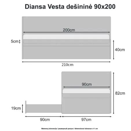 Lova Vesta, dešininė