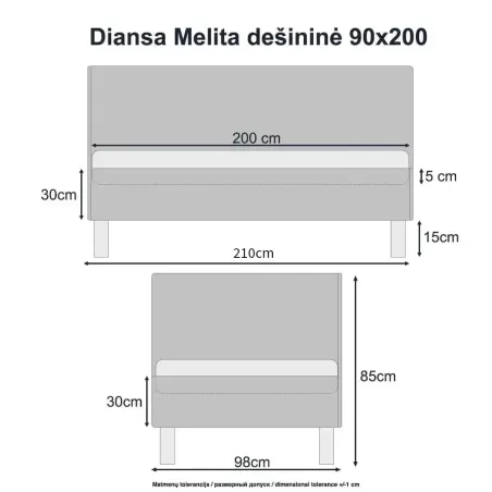 Lova Melita, dešininė