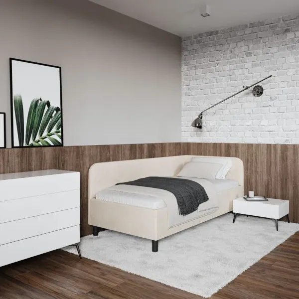 Lova Melita be patalynės dėžės, kairinė