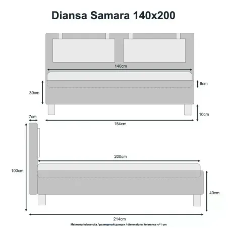 Lova Samara 140x200 Everest 07 (be pagalvėlių) Lova Samara 140x200 Everest 07 (be pagalvėlių)