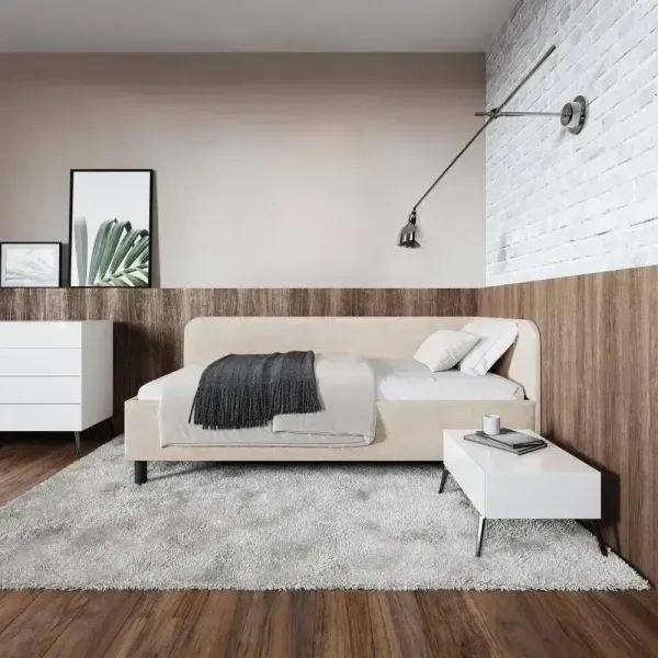 Lova Melita kairinė 90x200 Cloud 03 + čiužinys Comfy