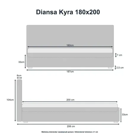 Lova Kyra 180x200 Matt Velvet 34