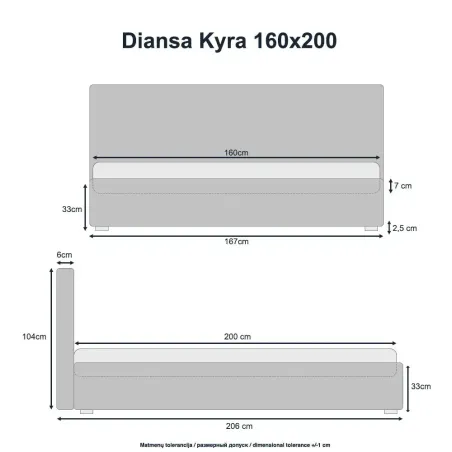 Lova Kyra 160x200 Cloud 83