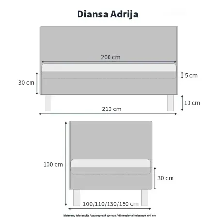 Lova Adrija kairinė 90x200 Now or never 56